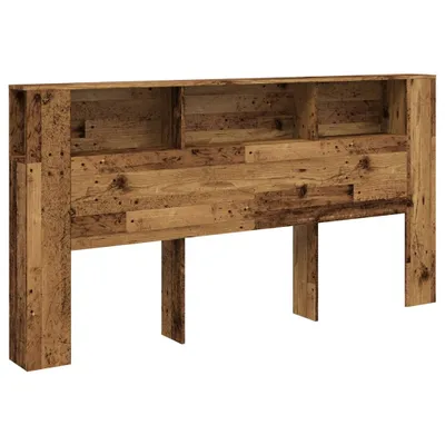 Immagine prodotto di vidaXL Testata del letto con ripiani, effetto legno vecchio 200x18,5x102,5 cm