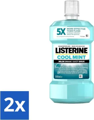 Obrázek produktu pro Ústní voda Listerine - Cool Mint - jemná příchuť - 500 ml - hodnotné balení - 2 kusy