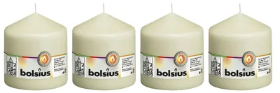 Image de lot de 4 bougies - hauteur 10 cm - diamètre 9,8 cm - ivoire