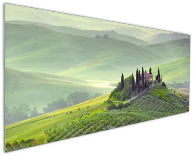 Produktbild von Wallario Küchenrückwand aus Glas, Größe: 125 x 50 cm, Motiv: Toskana in Italien | Spritzschutz | abwischbar | pflegeleicht | in