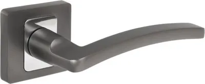 Image de KUCHINOX MADERA Poignée de porte sur plaque carrée divisée, graphite/chrome