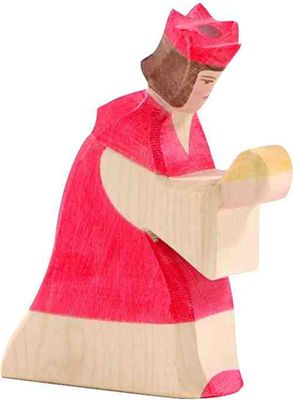 Ostheimer König Figur Rot handgemalt auch für Weihnachtskrippe