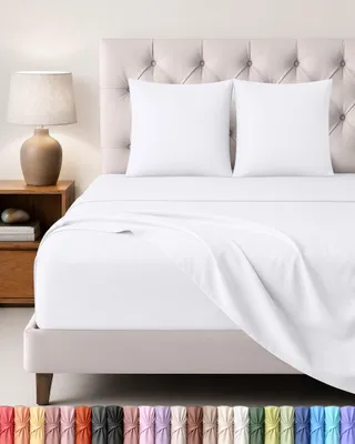 Produktbild von Utopia Bedding 4 Teilige Bettlaken Set, 160x200cm, Weiß