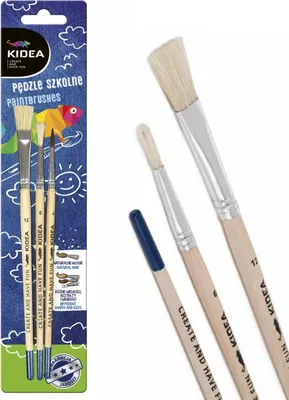 Produktbild von Schule Pinsel 3 Stück Naturborsten Kidea 4238