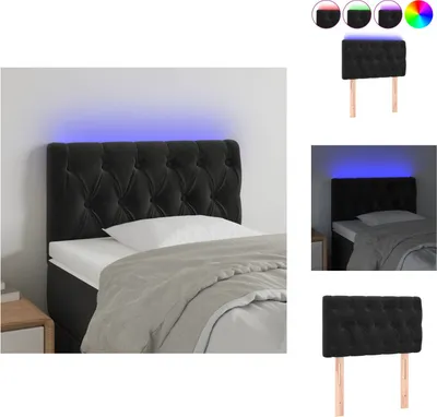Produktbild von vidaXL LED Kopfteil Schwarz 80x7x78/88 cm Samt -  Kopf- & Fußenden