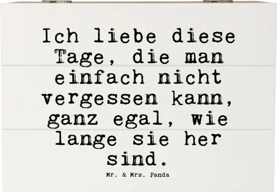 Produktbild von Mr. & Mrs. Panda Erinnerungsbox Ich liebe diese Tage,... 22 x 15 cm - Weiß - Geschenk, Liebeskummer, Aufbewahrungsbox Holz, Geschenkbox, Kiste mit Deckel, Freundin