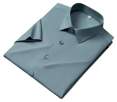 Imagen del producto de Vestido tipo camisa de manga corta y corte ajustado para hombre