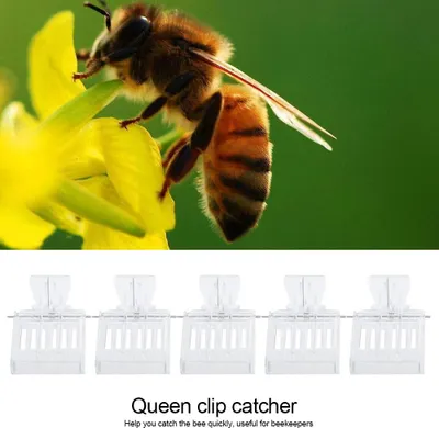 Obrázok produktu pre 5Pcs Plastic Queen Catching Clip Bee Catcher Cage Beekeeping Tool Equipment