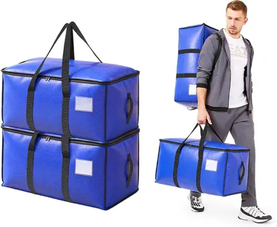 Produktbild von Aufbewahrungsbeutel für Kleidung – Set aus 2 Stück – 75 Liter – Umzugskarton – Große Größe – Mit Reißverschluss und Tragegriffen – Zusammenfaltbar
