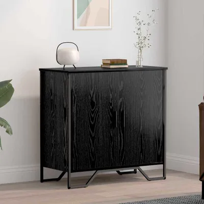 Produktbild von vidaXL Sideboard Schwarz 78 x 35.5 x 74.5 cm Holzwerkstoff