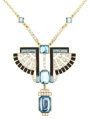 Productafbeelding van Gouden ketting in Farao-stijl, versierd met strass- en topaasstenen