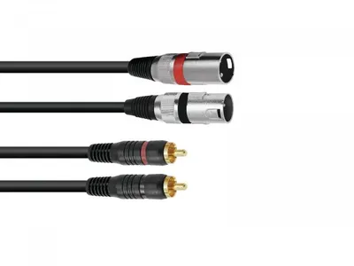 Image de OMNITRONIC Câble adaptateur 2xXLR(M)/2xCinch 1.0m sw