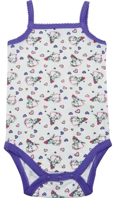 Produktbild von Pummel & Friends Baby Body für Mädchen Pummeleinhorn – Ballons und Herzen Strampler ohne Ärmel Weiß/Lila 86-92