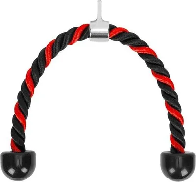 Obrázok produktu pre Nylonová lanka na triceps pre posilňovacie stanice – na ťahanie – fitness príslušenstvo – protišmyková rukoväť – lanka na ťahanie – červená, modrá, čierna – posilňovanie rúk a tricepsu