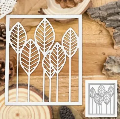Metall-Stanzformen, Blätterrahmen, 9,9x11,7 cm, DIY Scrapbooking
