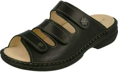 Produktbild von Finn Comfort, Menorca-Soft, Damen Pantolette, Soft-Fußbettung, Atlantic, NEU - Damenschuhe Pantolette / Zehentrenner, Schwarz