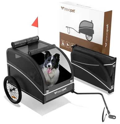 Produktbild von Hundefahrradanhänger Hundeanhänger Fahrradanhänger - Faltbar - Stahlrahmen - Bis 40 kg - Für Hunde und Fahrräder