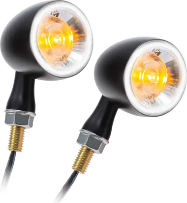Image de Universel Moto Feu clignotant à LED Bullet 1000 PL blanc homologué E Paire (2 pièces)