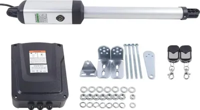 Obrázok produktu pre Automatický pohon krídlovej brány - Otvárač brány/pohon brány - Do 300 kg na krídlo - Výkon 50 W - S 2 diaľkovými ovládačmi - Otočné rameno