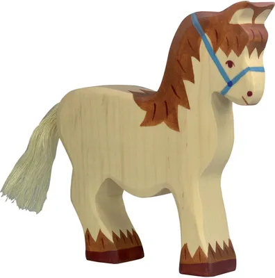 Produktbild von Zugpferd Bauernhof Holzfigur Holzspielzeug von Holztiger