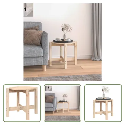Produktbild von The Living Store Couchtisch Ø 52,5x45 cm Massivholz Kiefer