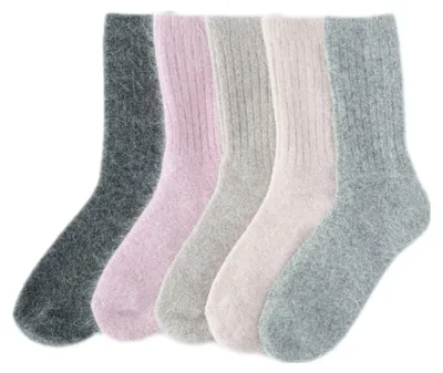Produktbild von Damen Socken aus Angora und Kaschmir, 5 Paar Warm und Weich