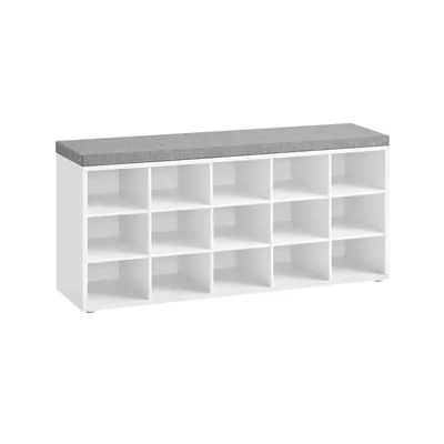 Image de In And OutdoorAssocier le banc à chaussures Nolida avec Eulalia - 18 places - Banc de hall - 105x30x48cm