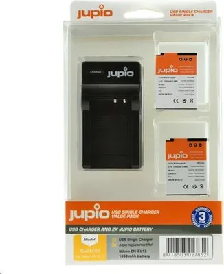 Zdjęcie produktu dla Zestaw Jupio 2szt akumulatorów EN-EL12 - ładowarki 1050 mAh do Nikon