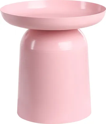Produktbild von BELIANI Beistelltisch Pastellrosa Metall Rund Moderner Stil Geometrische Form Designer Tisch Wohnzimmer