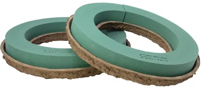 Produktbild von OASIS® Biolit® Steckschaum Ring/Kranz 32cm – Biologisch abbaubar, für Adventskränze, Hochzeiten, Trauerfeiern, 2er Set, 2 Stück