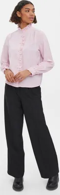 Produktbild von Business Satin Bluse Volant Rüschen Detail Elegantes Hemd VMADJURE | XS