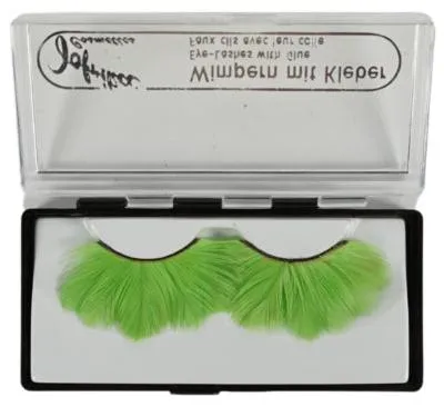Obrázek produktu pro Jofrika Cosmetics umělé řasy, peříčkové, zelené, 9,5 cm, druhá jakost, balení po 50 kusech | 50 kusů