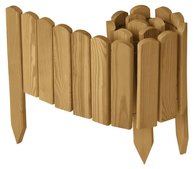 Produktbild von Garronda Beeteinfassung Holz Rollzaun Gartenzaun imprägniert Flexibler Rollborder Rasenkante  Länge: 100 cm (Hellbraun, Höhe: 20 cm)
