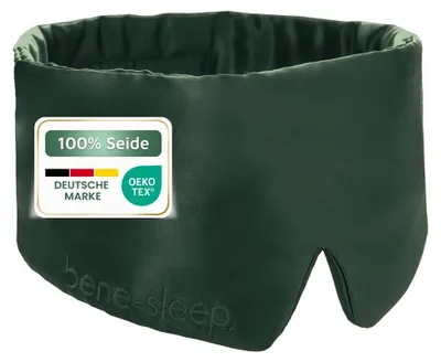 Image de Masque de sommeil en soie - 100 % occultant - Vert foncé