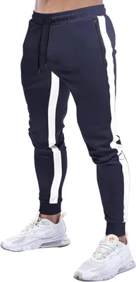 Produktbild von Herren-Jogginghose Slim Fit mit Streifen und Reißverschlusstaschen