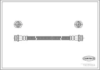 Produktbild von CORTECO 19031684 Bremsschlauch Hinten für CHEVROLET MATIZ (M200, M250) für DAEWOO Matiz Schrägheck (M100, M150)