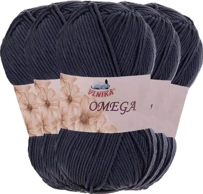 Produktbild von 5 x 100g Strickgarn Omega Häkelgarn Acrylwolle Klassikgarn Wolle unifarben, Farbwahl