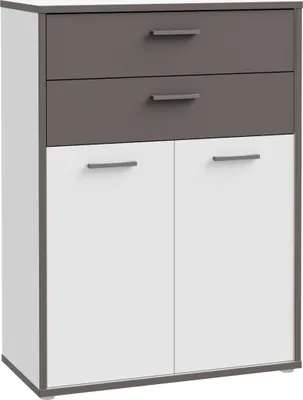Produktbild von Furniture24 Aktenschrank Weiß/Grau Keflavik Kflk322-J53 Schrank Kommode