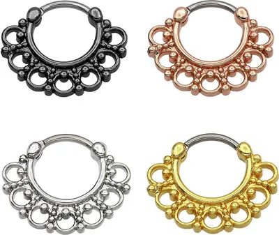 Produktbild von Karisma Titan G23 Septum Clicker Segment Ring Nasenring Nasenpiercing- 1,2x8mm tsc-h003 - Gold