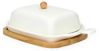 Produktbild von HOMLA FINCAN Butterdose Edelstahl Butterbox Butterglocke Butterschale aus Keramik 22 cm Homla
