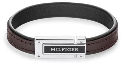 Zdjęcie produktu dla Bransoletka skórzana męska Tommy Hilfiger, kolory: czarny i brązowy - model 279055