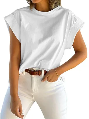 Produktbild von Sommerliches Damen-T-Shirt, Kurzarm, Rundhalsausschnitt, einfarbig, lockere Passform,Größe:M