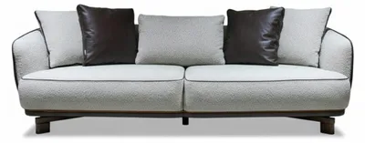 Obrázek produktu pro Elegantní sedací souprava do obývacího pokoje, 3+1 místná, bílá a hnědá barva, moderní design