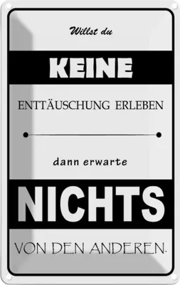 Produktbild von vianmo Blechschild 18x12 cm Erwarte nichts von Anderen Dekoration Spruch Zitat