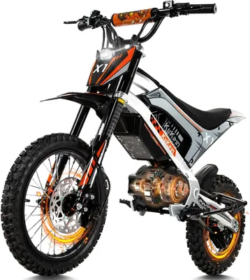 Productafbeelding van X1 - Elektrische motorfiets - Batterij 48V 20.8Ah - Banden 12" en 14" - Dubbele motor - Hydraulische remmen voor en achter - Elektrische remmen - Zwart