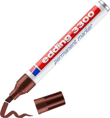 Produktbild von Edding 3300, Braun, Meißel, Braun, Weiß, Aluminium, 1 mm, 5 mm