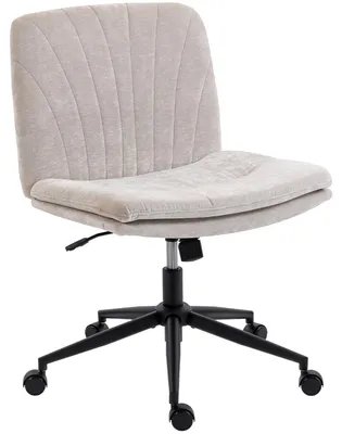 Produktbild von HOMCOM Homeoffice Stuhl Höhenverstellbar Schreibtischstuhl mit Leinenoptik Beige
