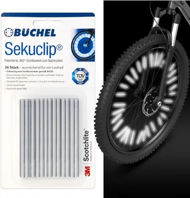 Produktbild von Speichenreflektoren Fahrrad 72 Stück 8 cm Sekuclip