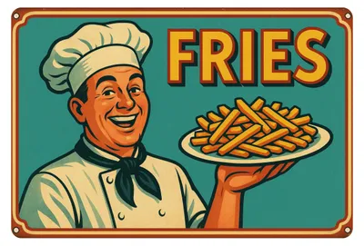 Produktbild von Blechschild 20x30 cm - Fries Retro Küchenmotiv
