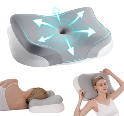 Obrázok produktu pre Solidchoice – Ergonomická pamäťová pena na podporu krku, sivá farba